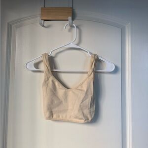 Urban Outfitters Beige Ribbed Crop Top